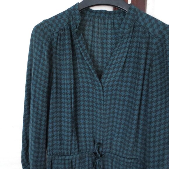Aritzia Babaton Silk Green and Black Houndstooth Check Bennett Dress Size S - Picture 6 of 6